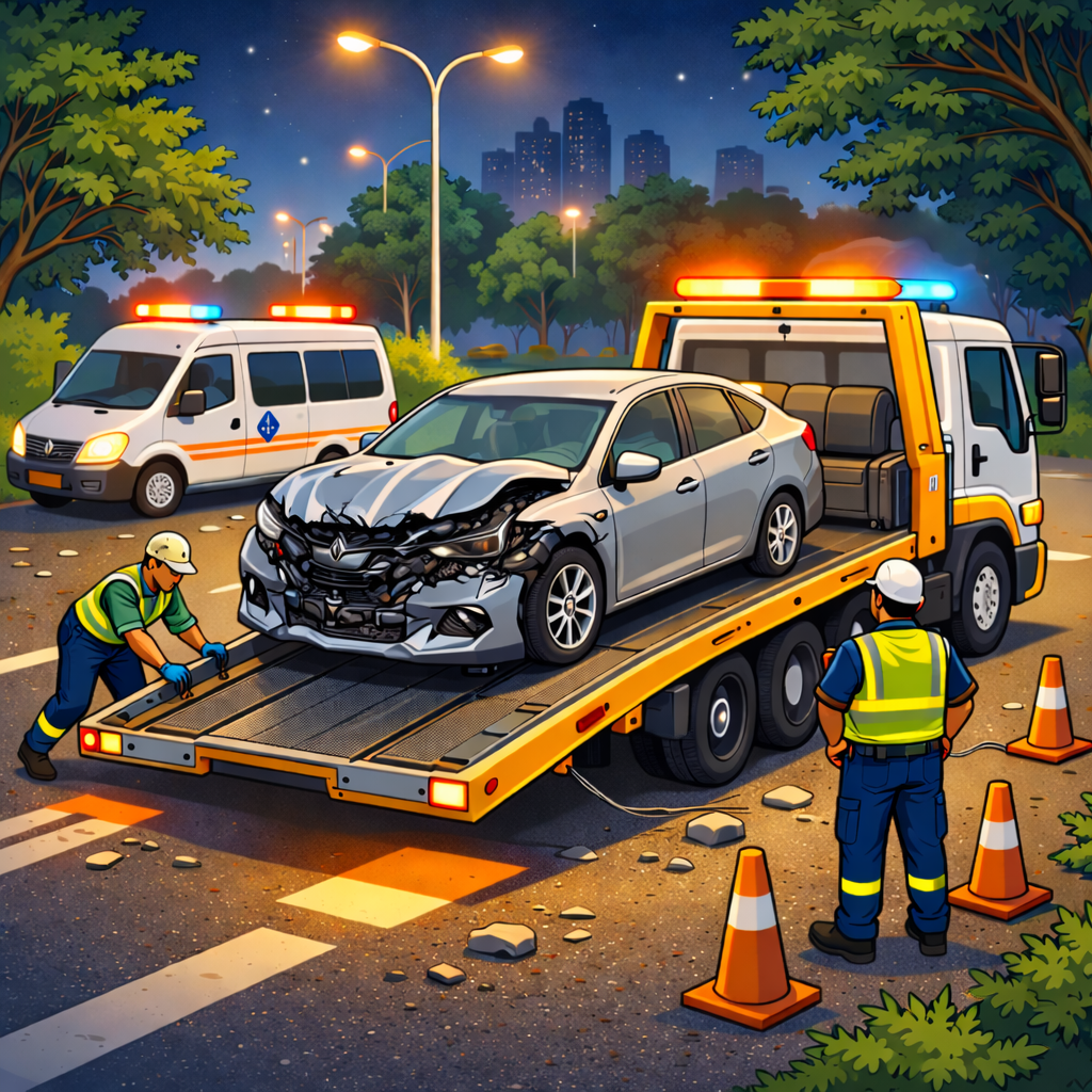 On 28 December 2025, Egypt Assistance received an urgent report of a vehicle severely damaged in an accident in Mokattam, requiring immediate and safe transportation to Maryoutia, Giza.